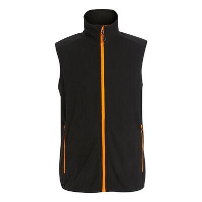 Heren fleece gilet (zwart/oranje pop)