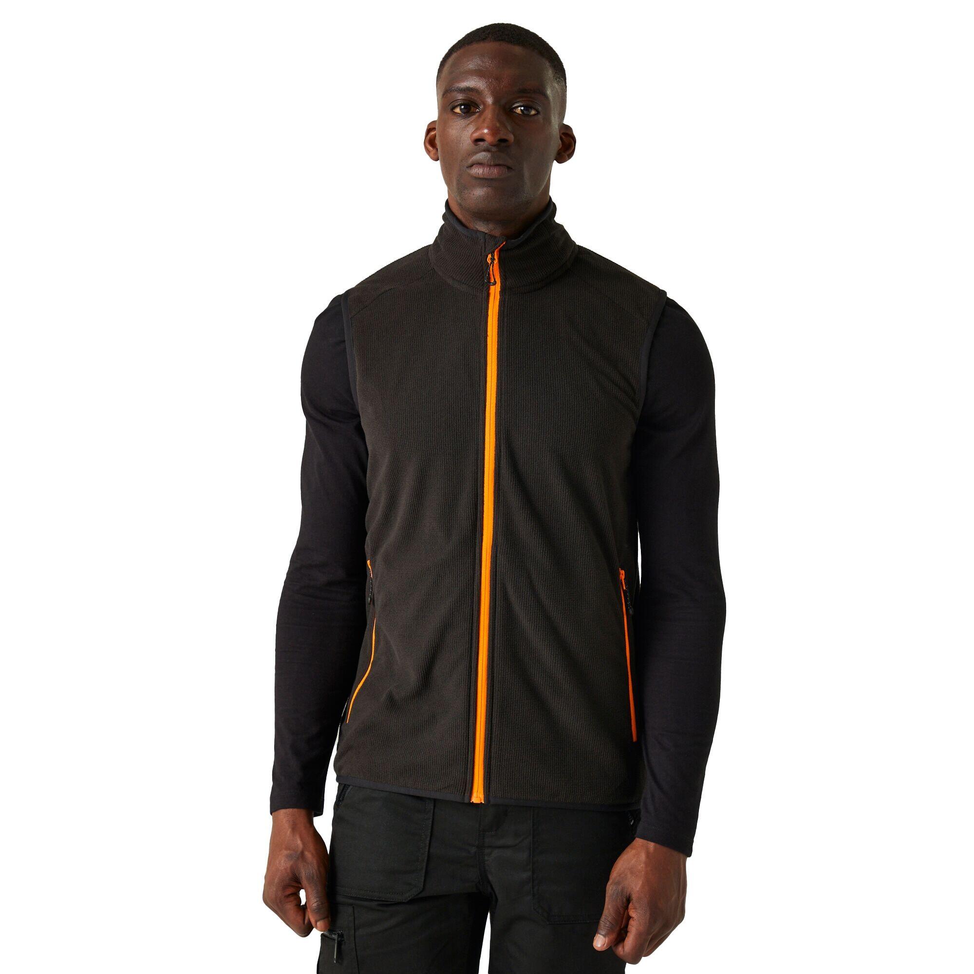 Mens Fleece Gilet (Black/Orange Pop) 4/5