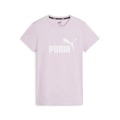 Essentials t-shirt met logo voor dames puma sand dune beige