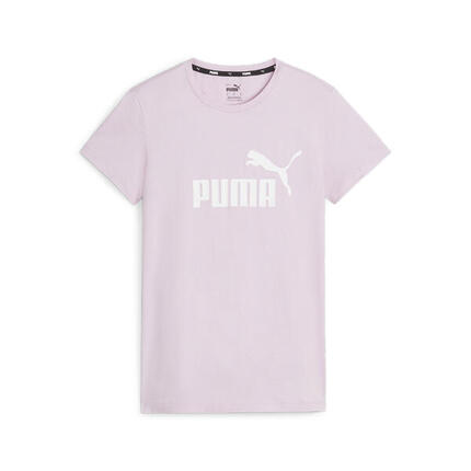 Essentials Logo T-Shirt Damen PUMA Garnet Rose Pink