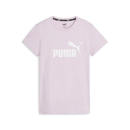 Essentials Logo T-Shirt Damen PUMA Garnet Rose Pink