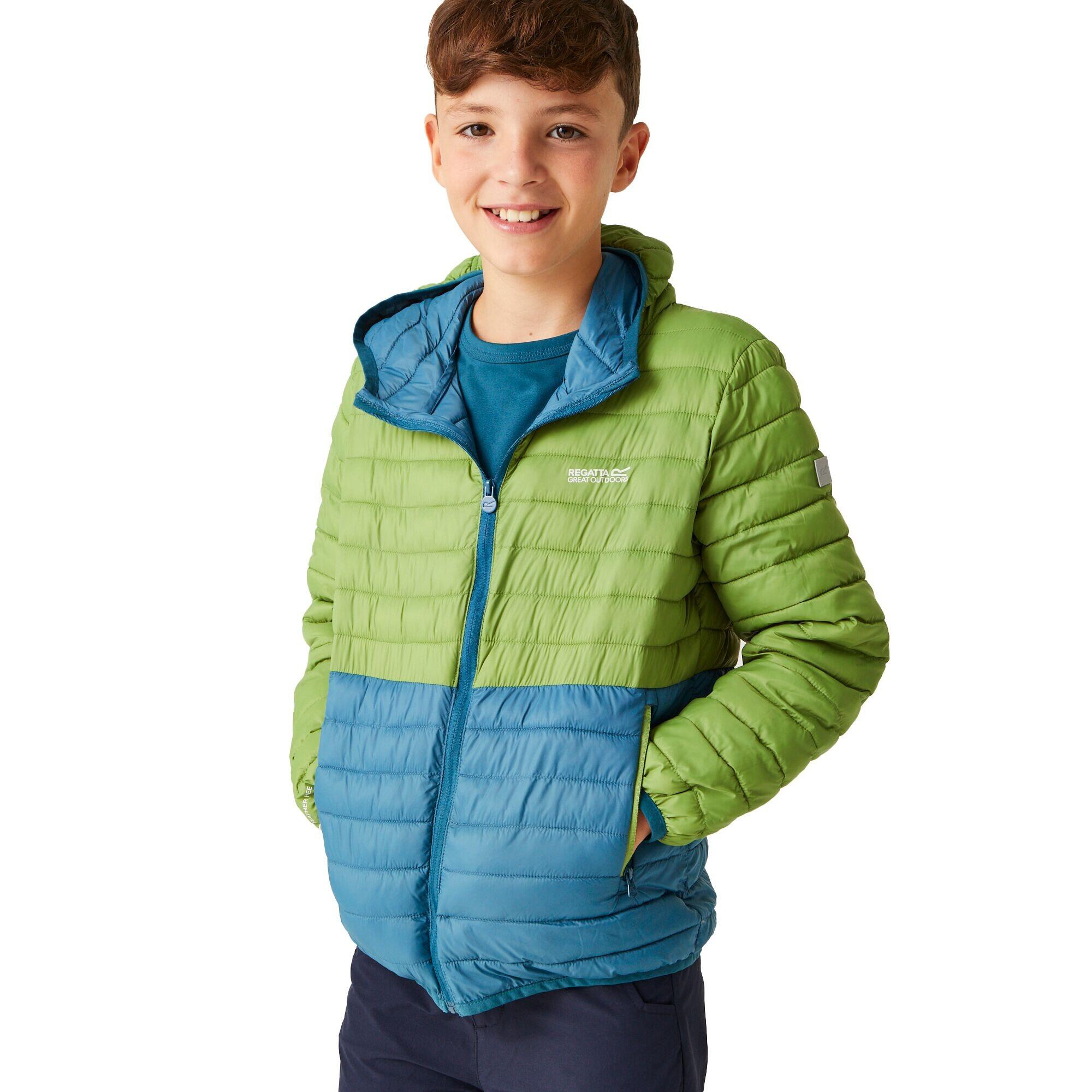 Veste Matelassée HILLPACK Enfant (Vert Piquant / Bleu Marocain) 4/5
