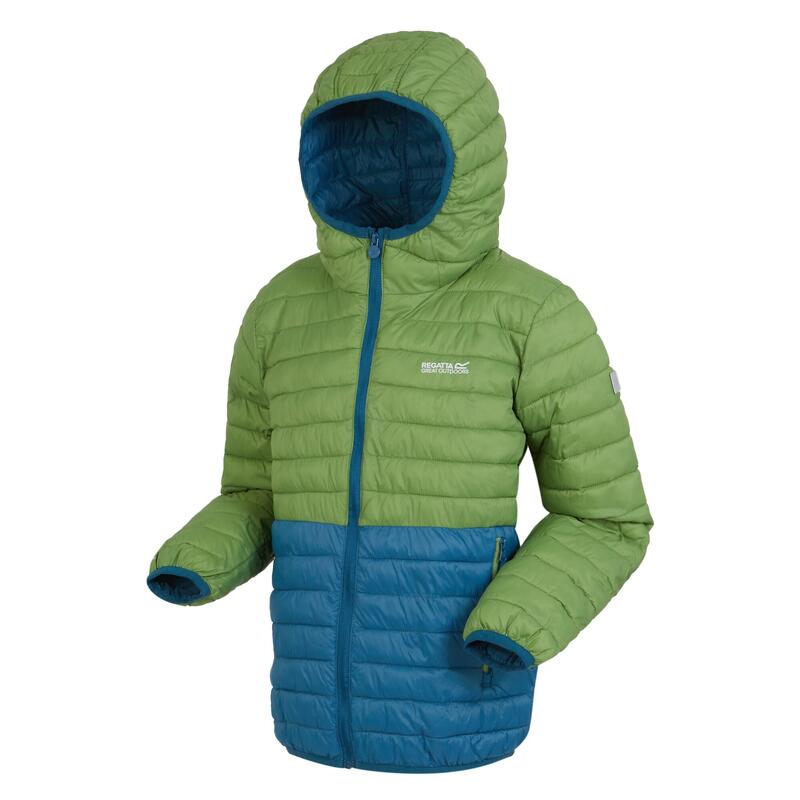 "Hillpack II" Steppjacke für Kinder Pikantgrün/Leuchtend Blau