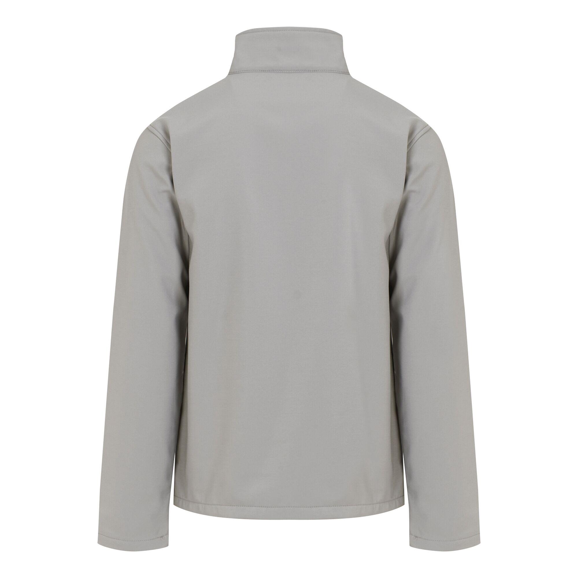 Effen dubbellaags Soft Shell herenjack (Mineraalgrijs/zwart) 2/4