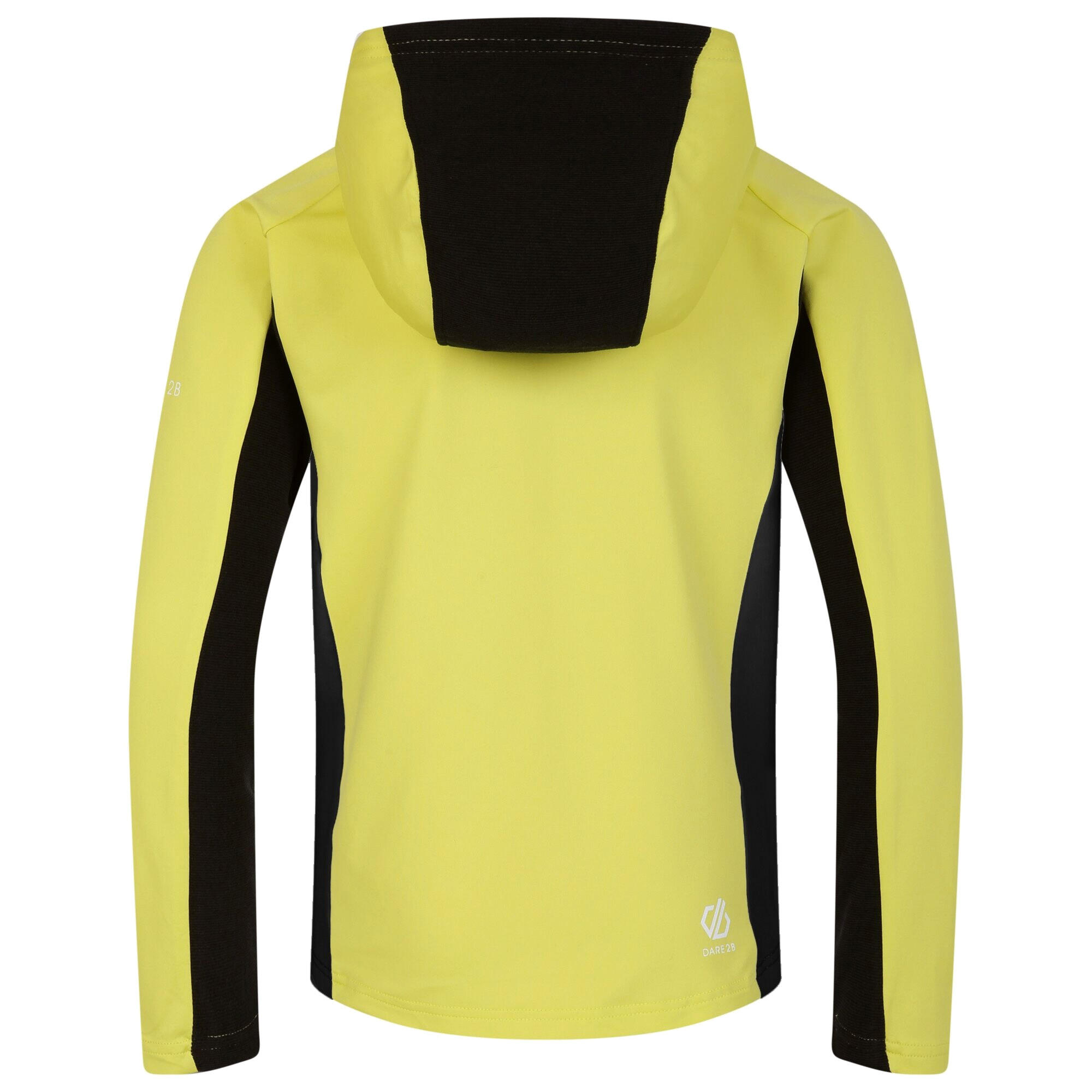 Childrens/Kids Thriving Core Stretch Hooded Midlayer (Zwart/Geel Plum) 2/5