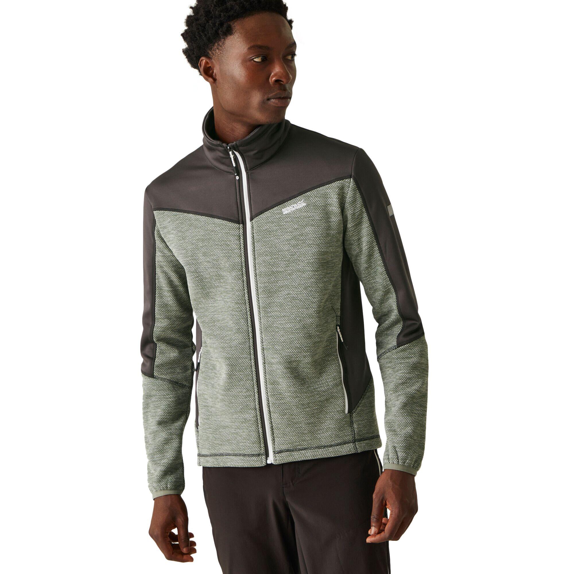 Mens Highton IV Full Zip Fleece Jacket (Agave Green/Ash) 3/5