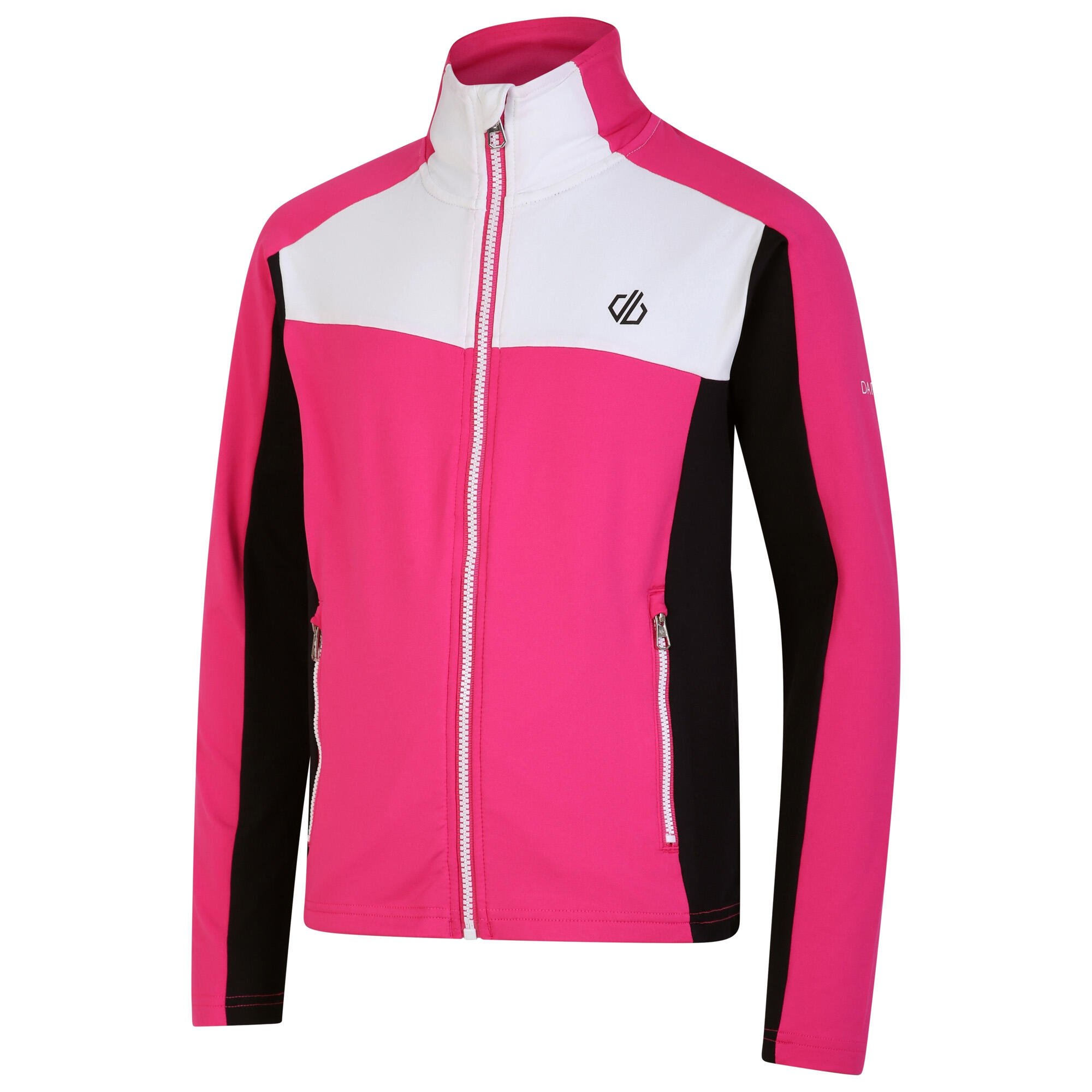 Childrens/Kids Emergent Core Stretch Midlayer (Pure Pink/Black) 3/5