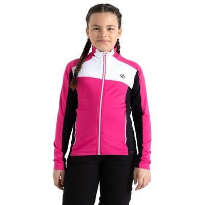 Kinder/kinder emergent core stretch midlayer (puur roze/zwart)