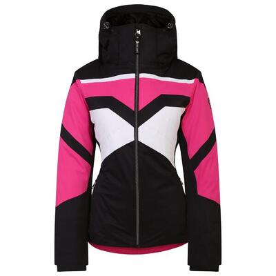 Dames rocker hooded jacket (puur roze/zwart)