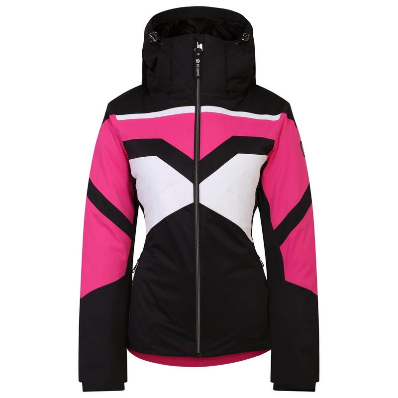 Dames Rocker Hooded Jacket (Puur Roze/Zwart)