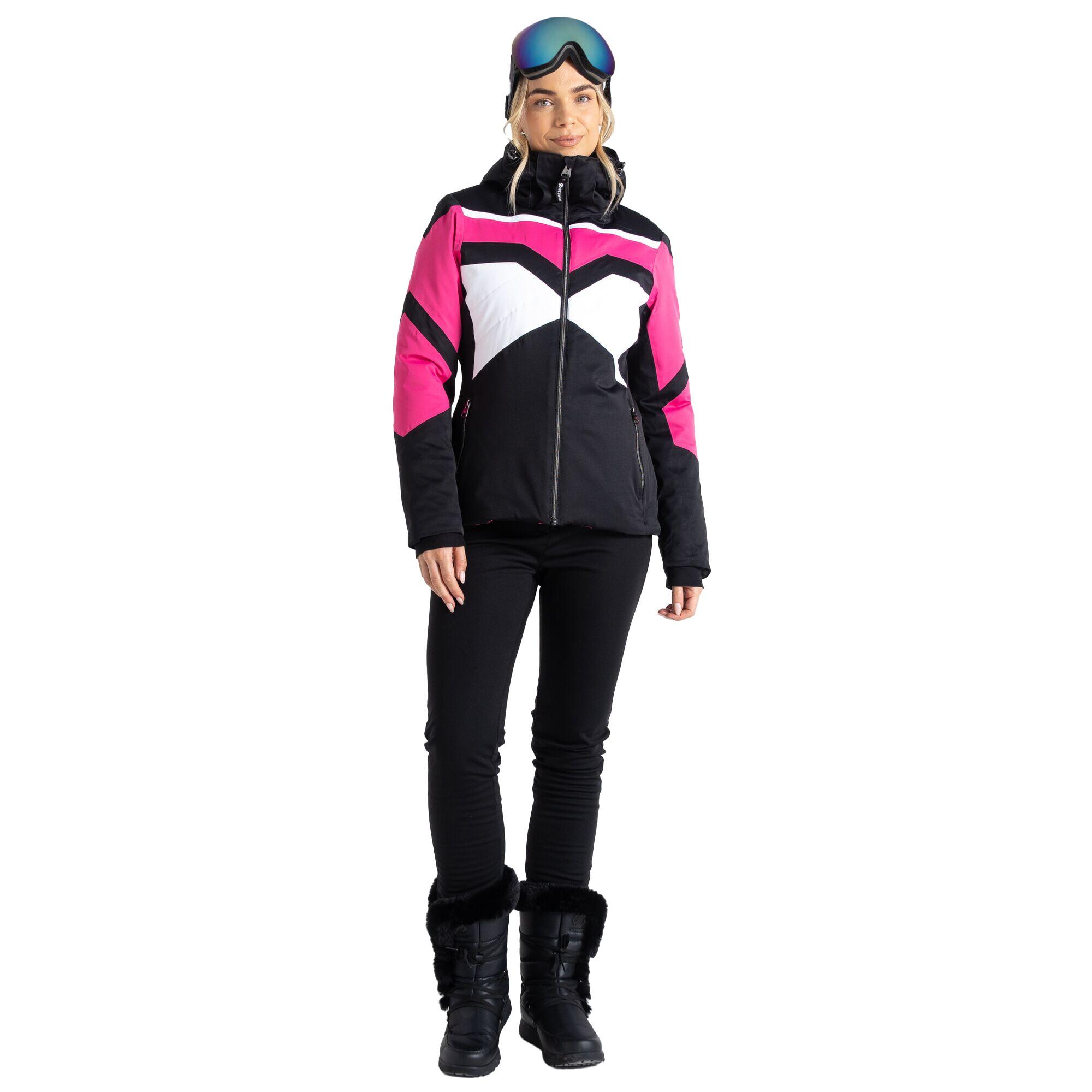 Womens/Ladies Rocker Hooded Jacket (Pure Pink/Black) 4/5