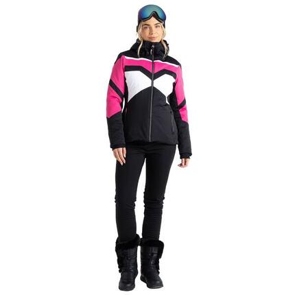Rocker" Jacke mit Kapuze für Damen Reines Rosa/Schwarz