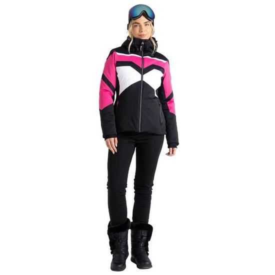 Rocker" Jacke mit Kapuze für Damen Reines Rosa/Schwarz