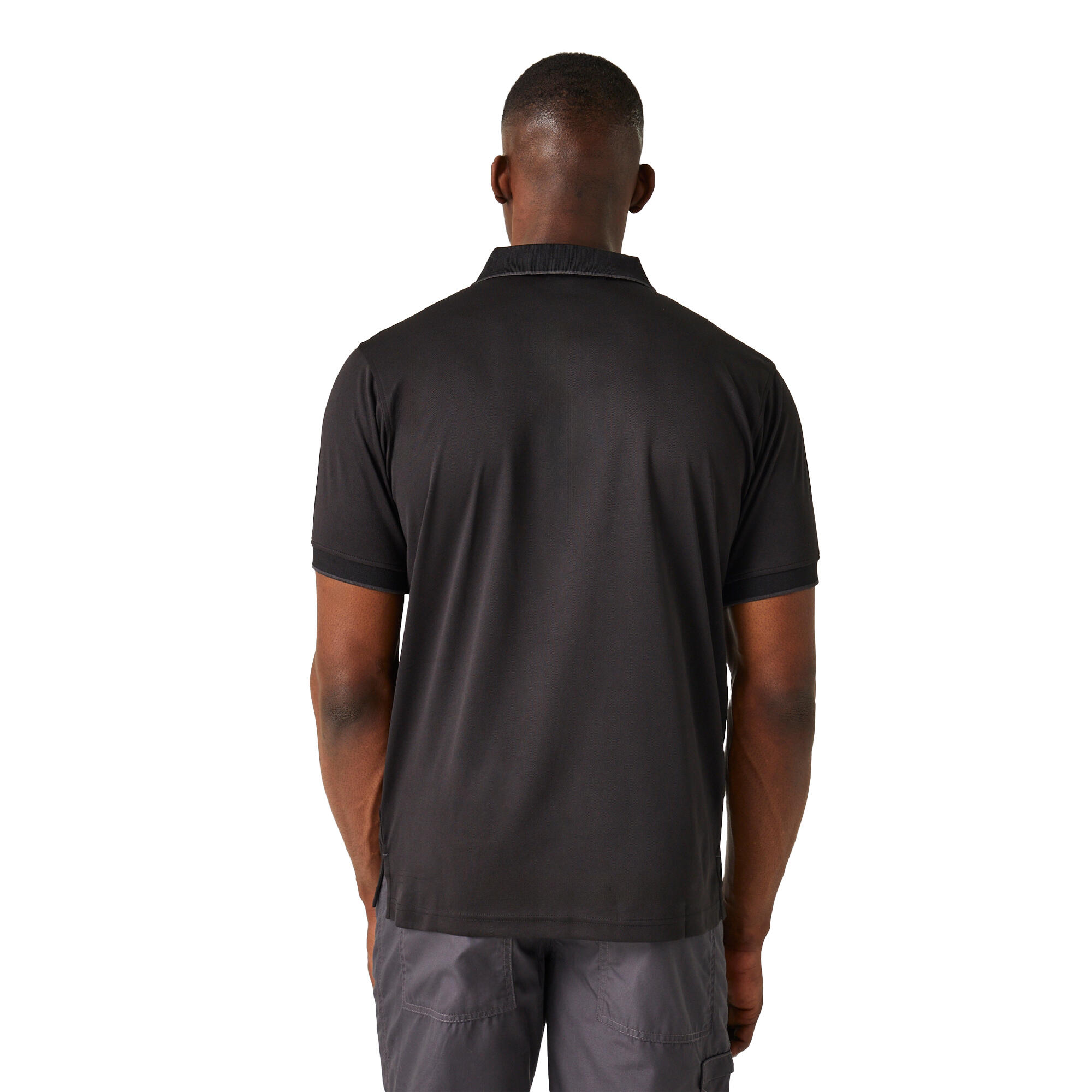 Herenpolo met korte mouwen (Zwart/Seal Grey) 4/5