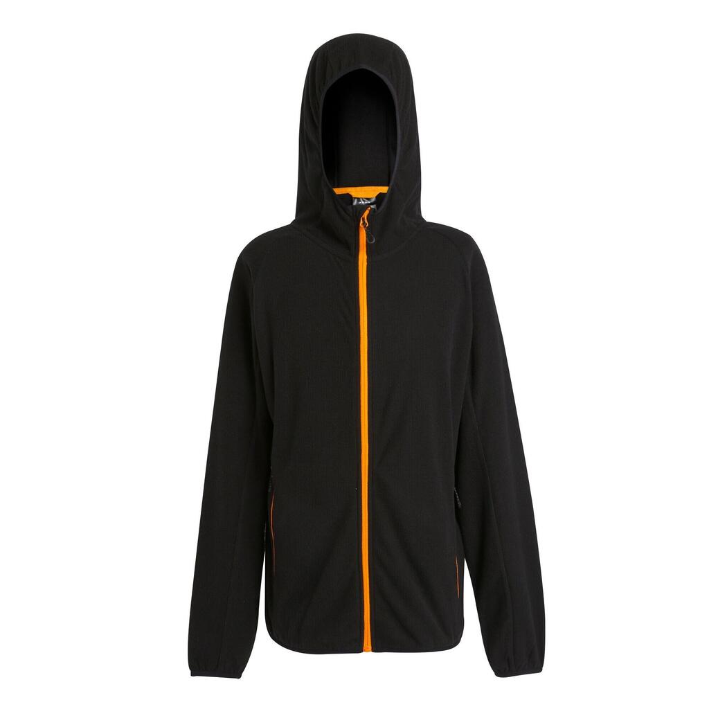 Mens Full Zip Fleece Jacket (Black/Orange Pop)