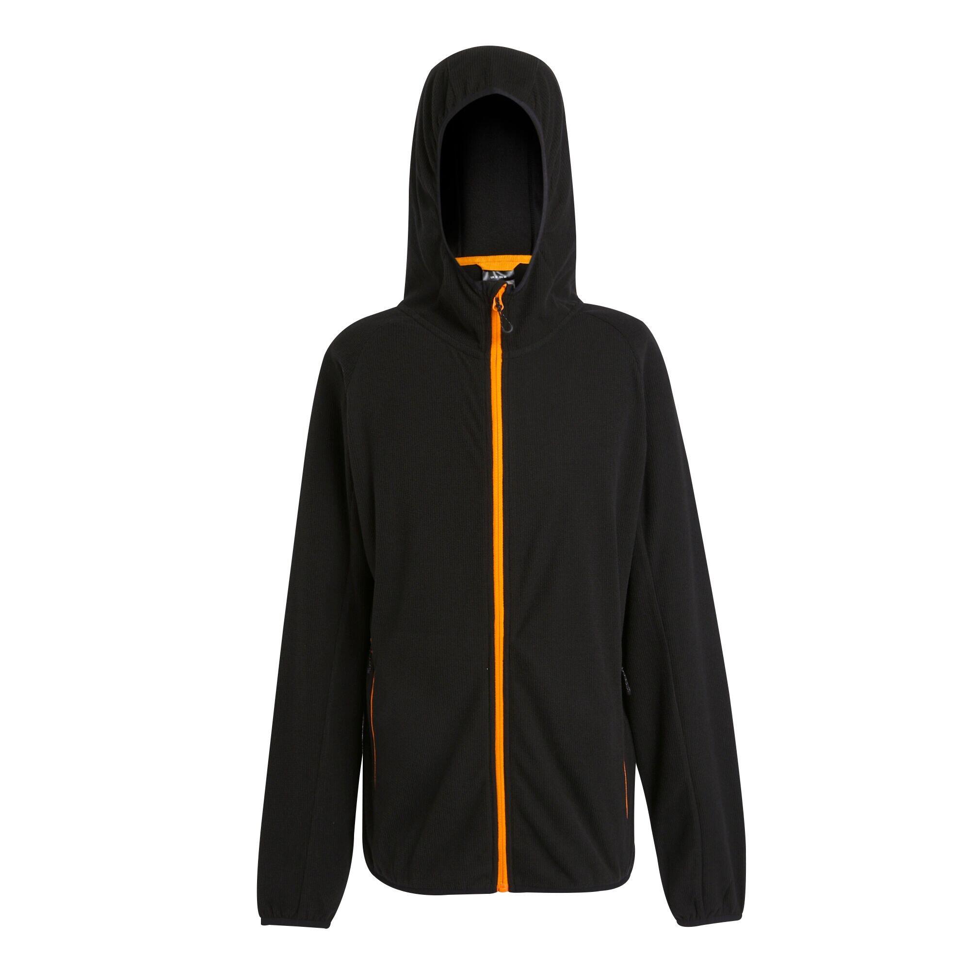 REGATTA Mens Full Zip Fleece Jacket (Black/Orange Pop)