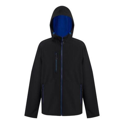 Heren 2laags softshell jas (zwart/nieuw royal)