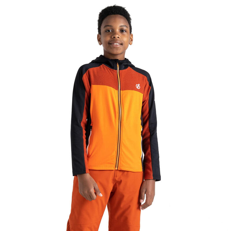 "Thriving" Midlayer mit Kapuze für Kinder Papageientaucher Orange/Schwarz