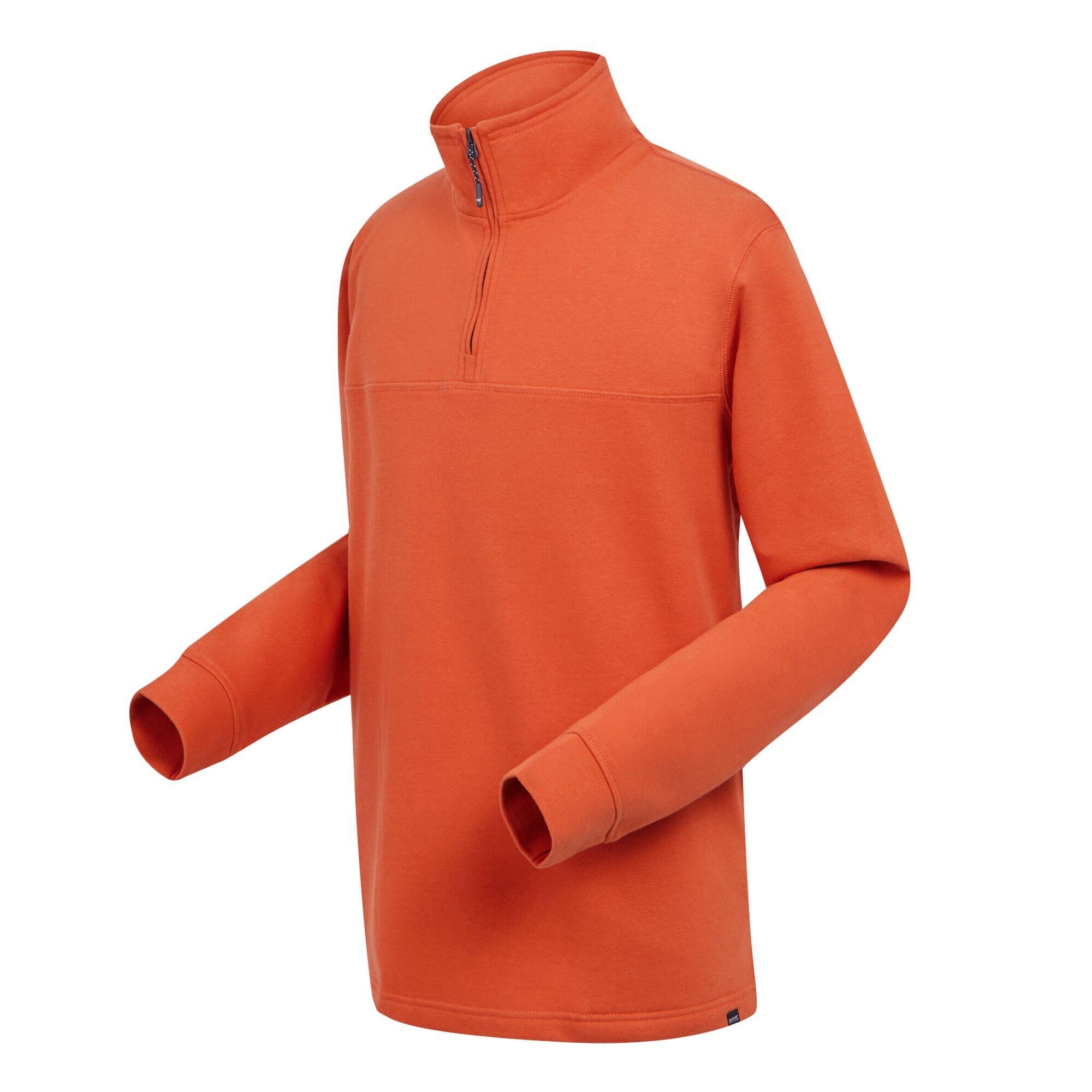 Mens Agilno Half Zip Fleece Top (Rusty Orange) 3/5