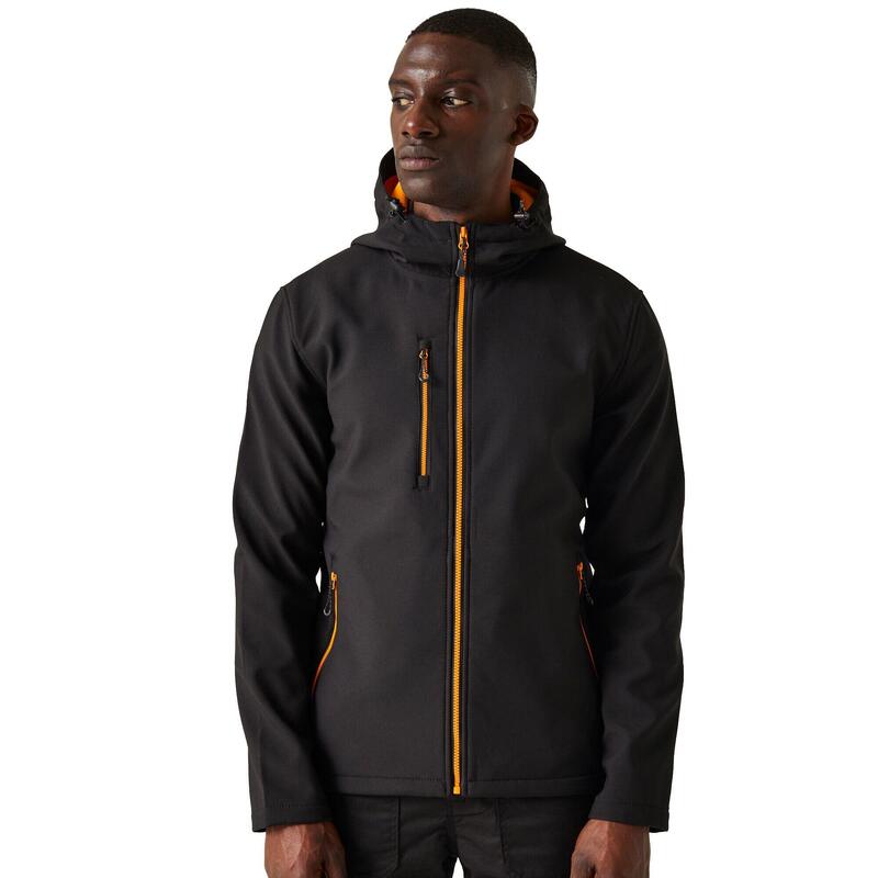 Veste Softshell Homme (Noir / Orange Vif)