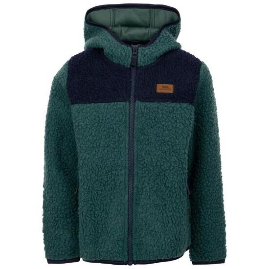 Veste polaire LINDENN Trespass enfant vert sombre capuche 370 g/m²