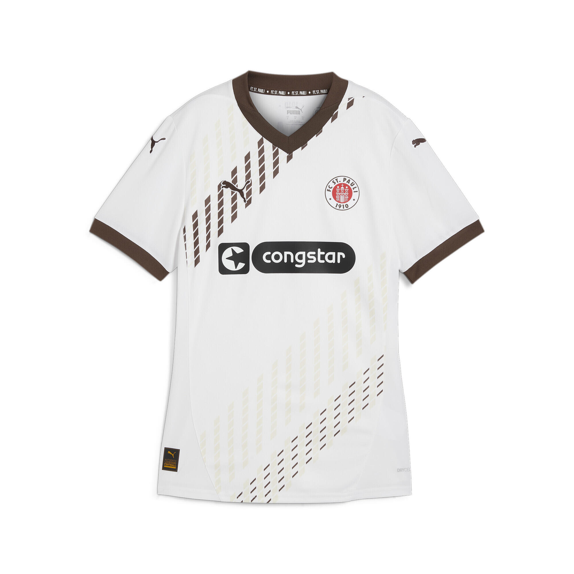 Maglia gara Away FC St. Pauli 24/25 da donna PUMA White Espresso Brown 5/7