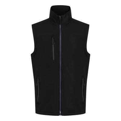 Heren softshell 2laags bodywarmer (zwart/lijkgroen)