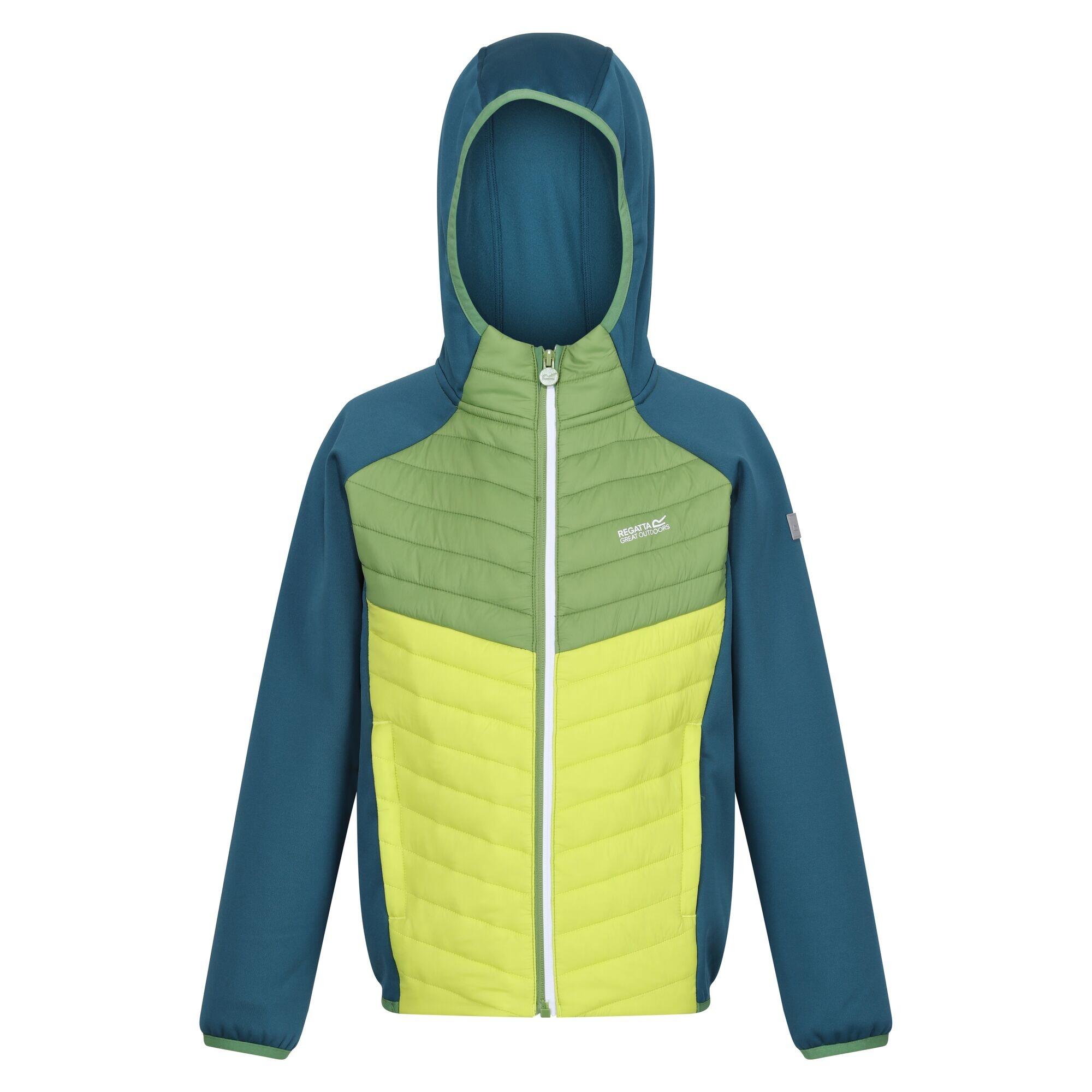 KIELDER Kids hybrid jacket (Moroccan blue / Spicy green / Greenish yellow)