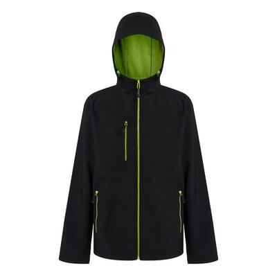 Heren 2laags softshell jas (zwart/lijkgroen)