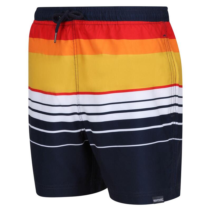 "Loras" Badeshorts für Herren Marineblau/Orange