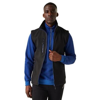 Heren softshell 2laags bodywarmer (marine / frans blauw)
