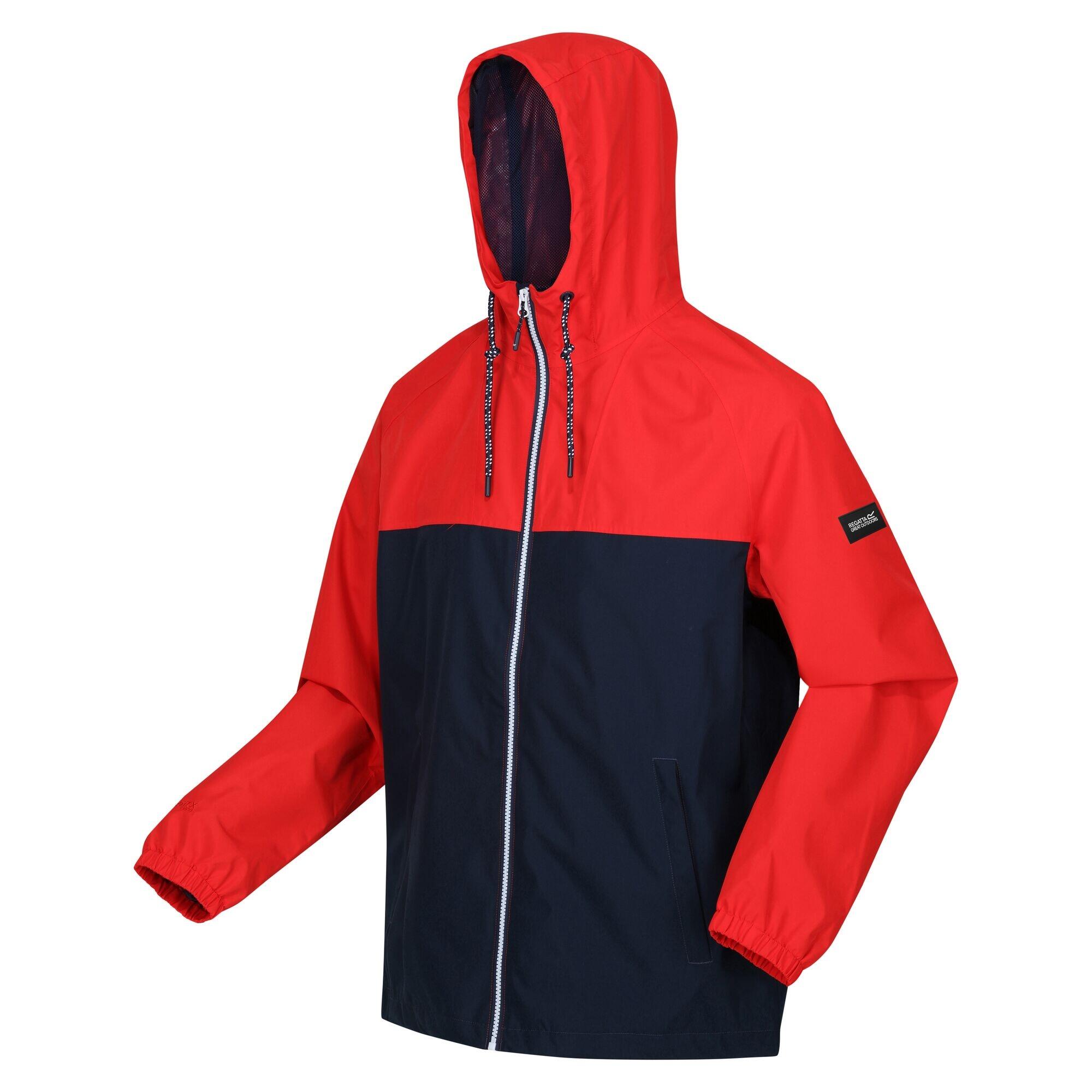 "Belcastel" Jacke, wasserfest für Herren Marineblau/Hohes Risiko Rot 3/5