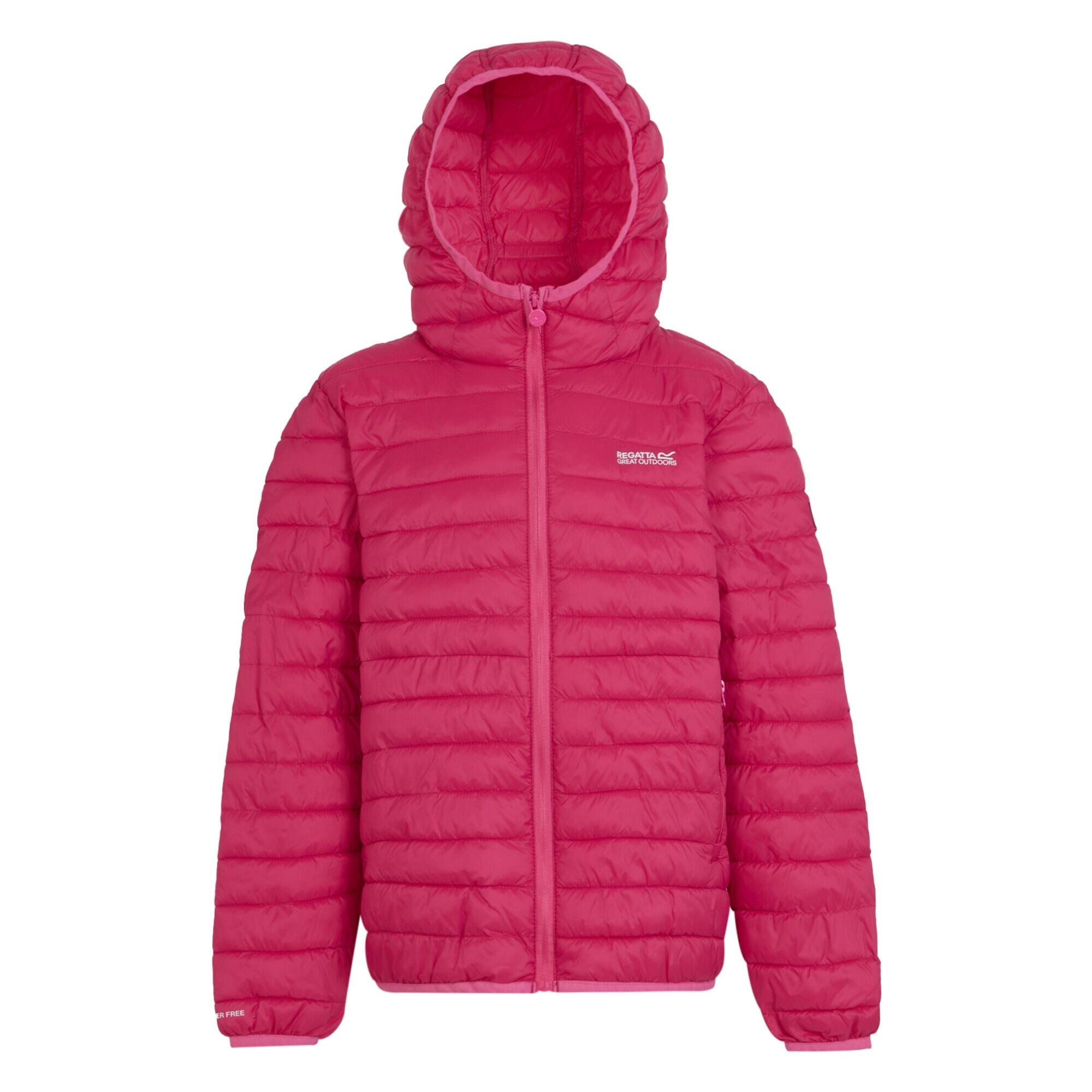 REGATTA Childrens/Kids Hillpack II Hooded Padded Jacket (Pink Potion)