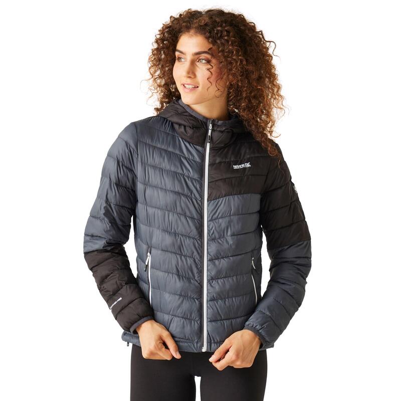 Chaqueta Acolchada Hillpack II para Mujer Gris Seal, Negro