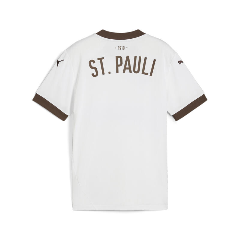 Maglia gara Away FC St. Pauli 24/25 per ragazzi PUMA White Espresso Brown