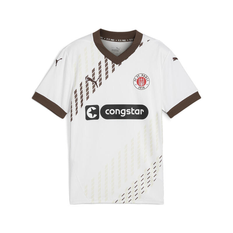 Maglia gara Away FC St. Pauli 24/25 per ragazzi PUMA White Espresso Brown