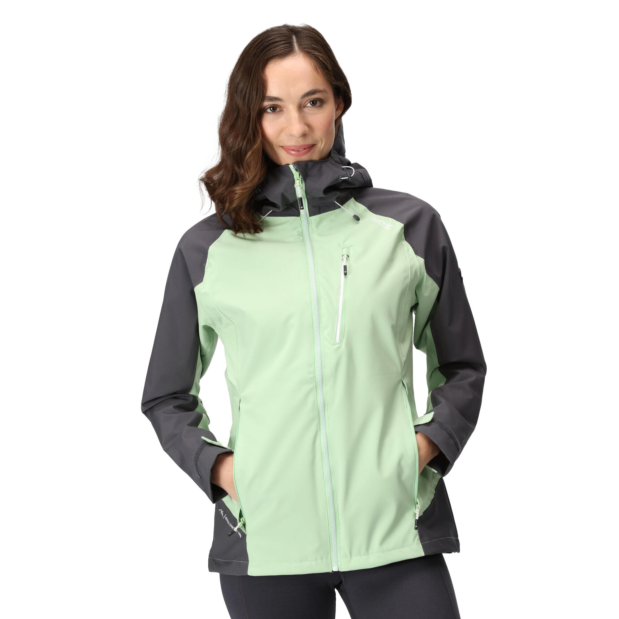 Veste Imperméable Motif/style Coquille BIRCHDALE Femme (Menthe Douce / Gris 4/5