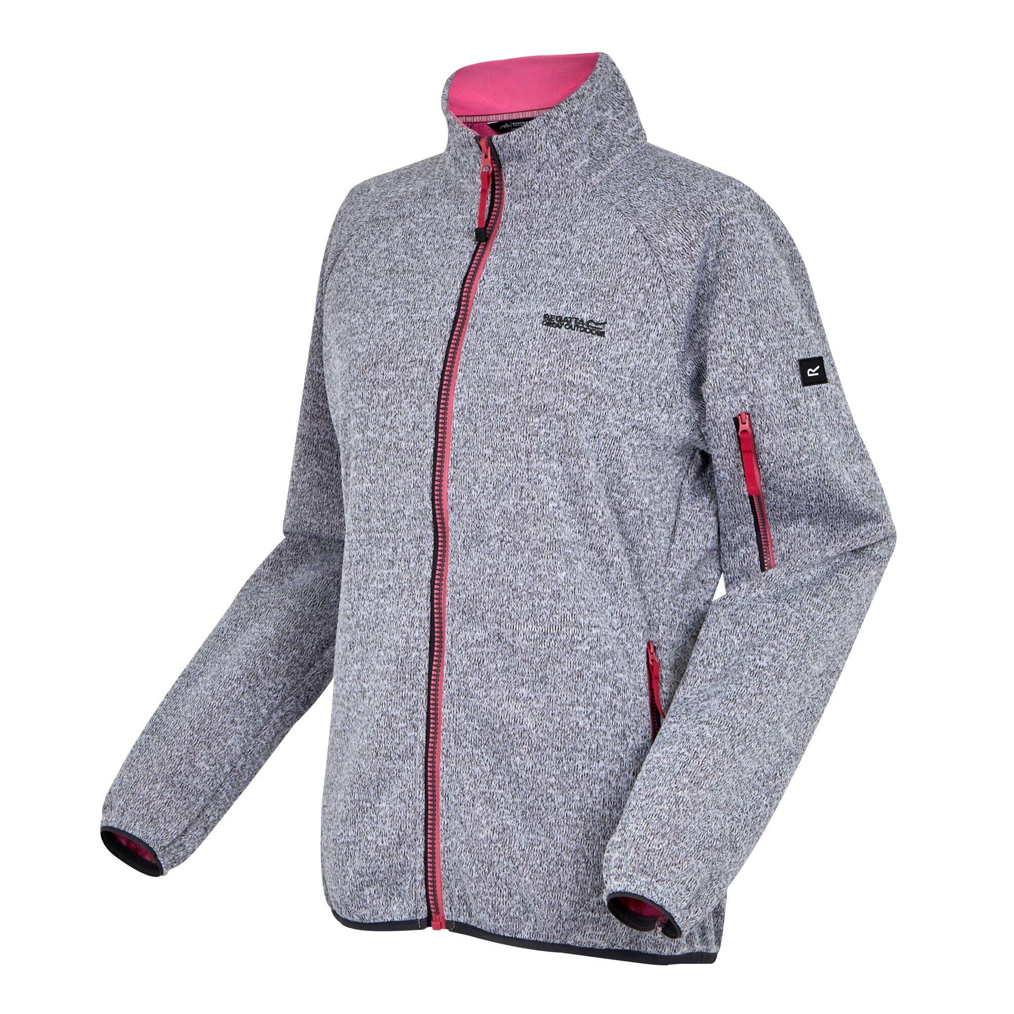 Womens/Ladies Ravenhill Full Zip Fleece Top (White/Flamingo Pink) 3/5
