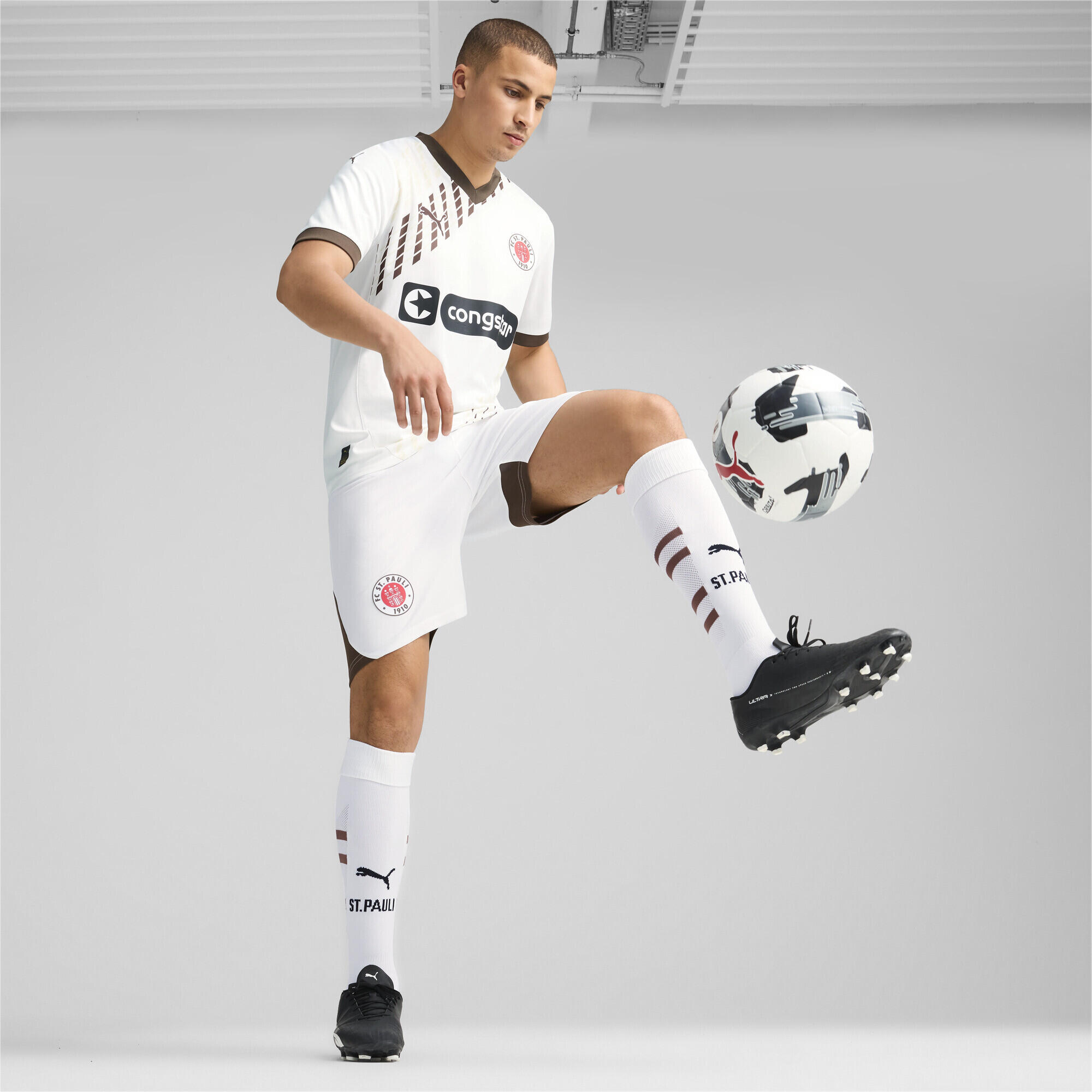 Maillot Away 24/25 FC St. Pauli Homme PUMA White Espresso Brown 4/7