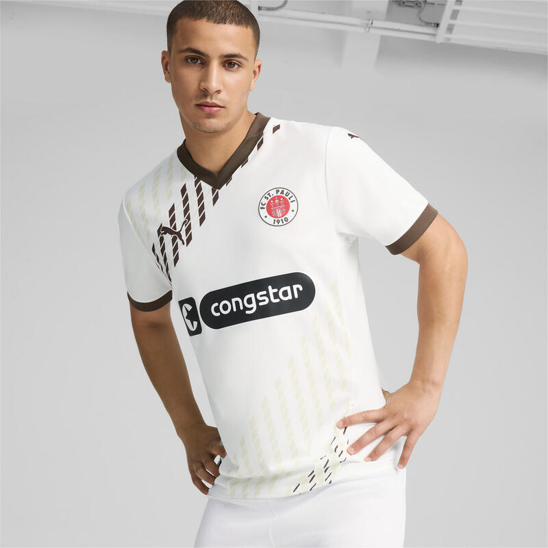 Męska koszulka wyjazdowa FC St. Pauli 24/25 PUMA White Espresso Brown