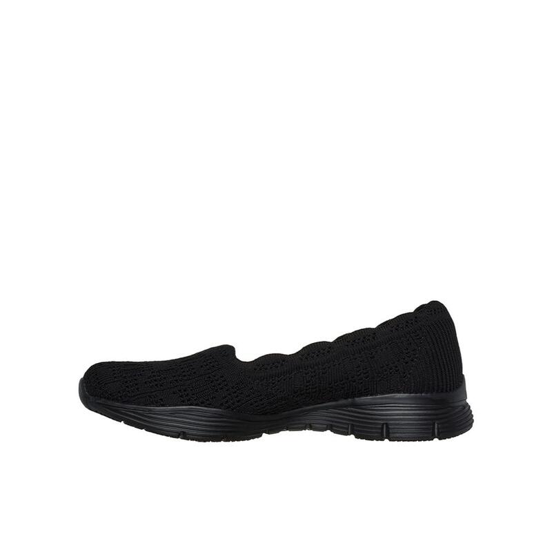 Zapatillas Caminar Mujer Skechers 158867_BBK Negras sin Cordones