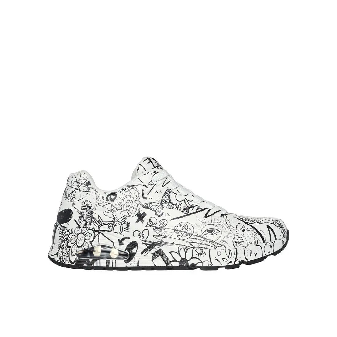 Zapatillas Deportivas Caminar Hombre Skechers 183501_WBK Blancas con Cordones 1/5