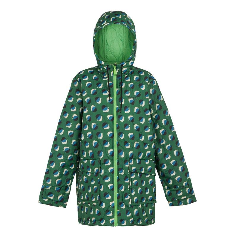 Dames Orla Kiely Elm Leaf Gewatteerd Halflang Jasje (Schaduw/Emerald)