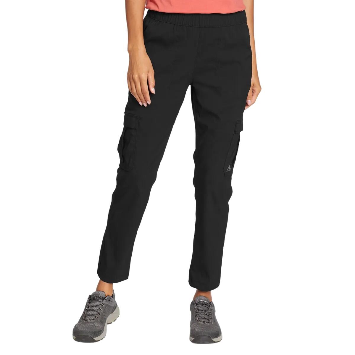Womens/Ladies Guide Ripstop Cropped Ankle Cargo Trousers (Black) 1/3