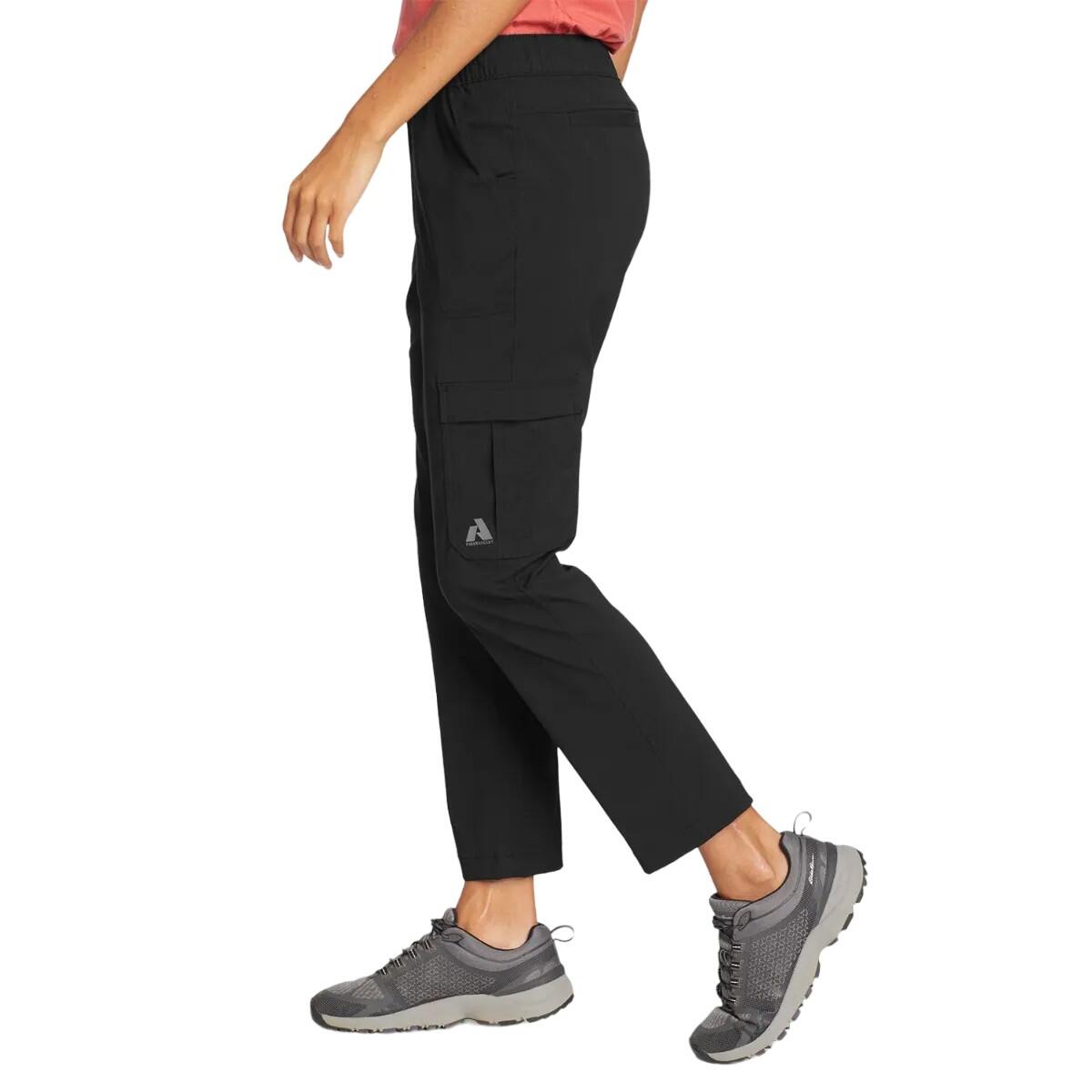 Womens/Ladies Guide Ripstop Cropped Ankle Cargo Trousers (Black) 3/3