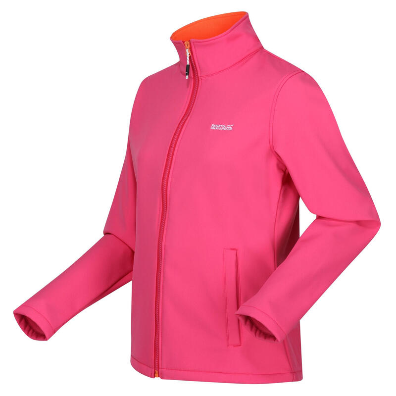 Chaqueta Connie V de Softshell Caminar para Mujer Rosa Flamenco, Satsuma