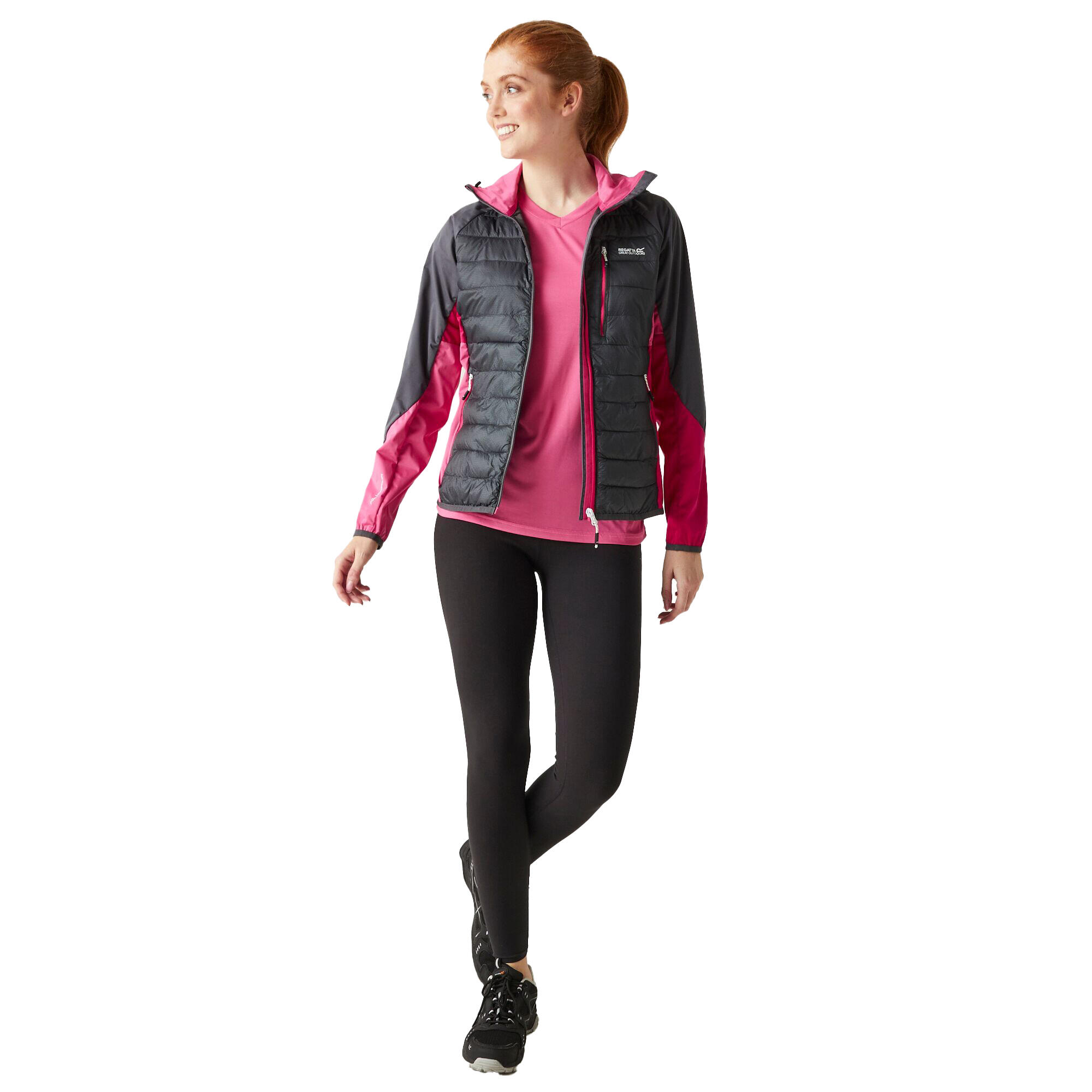 Veste Hybride ANDRESON PRO Femme (Gris Phoque / Flamant Rose) 4/5