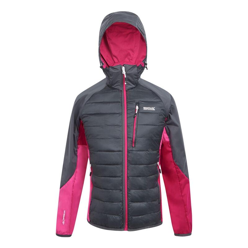 "Andreson Pro" Hybridjacke für Damen Mittelgrau/Flamingo-Rosa