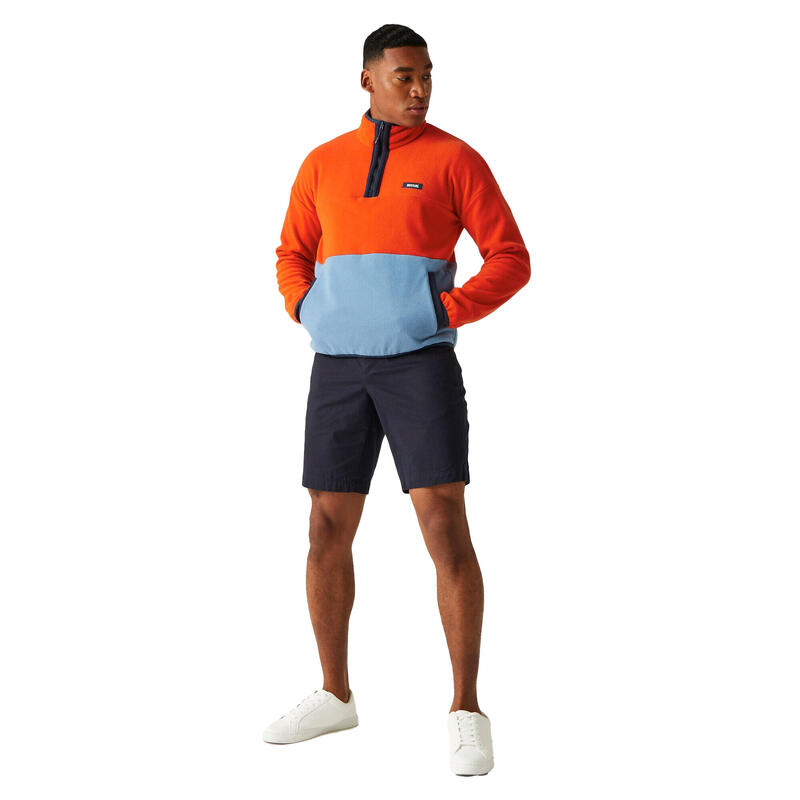 Haut polaire CALLIDE Homme (Rouge orangé / Bleu)