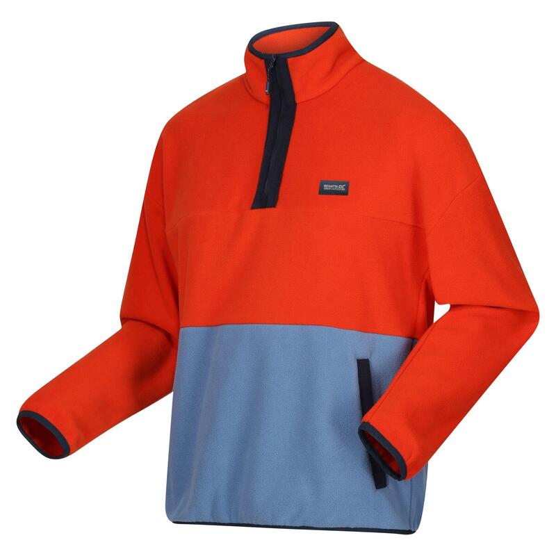 Haut polaire CALLIDE Homme (Rouge orangé / Bleu)